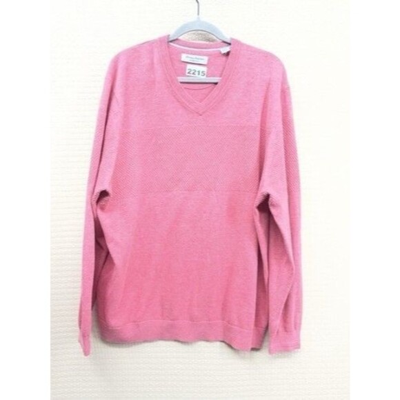 Tommy Bahama Pink Cotton/Coolmax Stretch V-Neck Sweater Pullover Men Size XXL - Picture 8 of 10